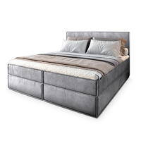 POSTEL BOXSPRING PELLIO 160x200 cm, s matrací a úložným prostorem, světle šedá - světle šedá, kompozitní dřevo/textil (160/200cm) - MASSENO