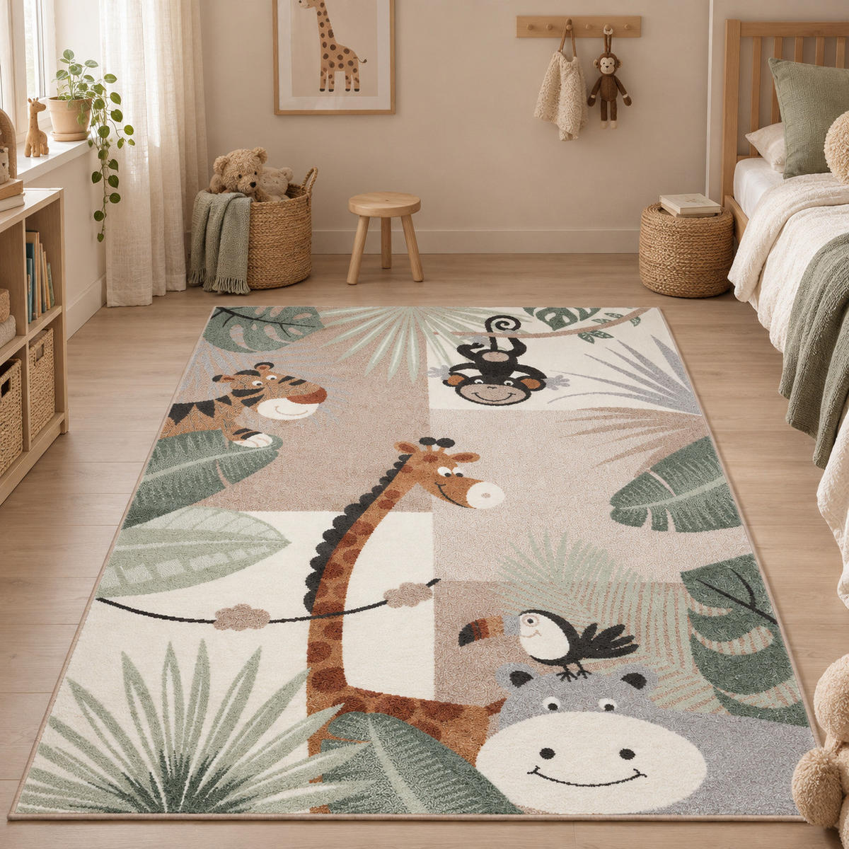 KINDER TEPPICH SOFTSTAR KIDS TIERWELT - Mintgrün, Textil (120/170cm) - Pergamon