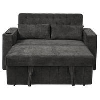 SCHLAFSOFA 2-Sitzer mit USB-Anschluss und Getränkehalter Chenille Grau 140/137/84 cm - Grau, Textil (140/84/137cm) - OKWISH
