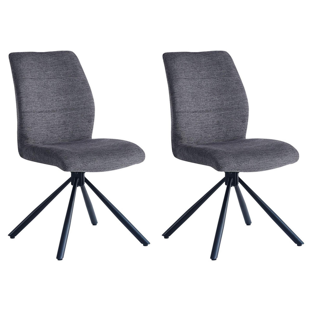 ESSZIMMERSTUHL TAURUS 2ER-SET - Grau, Textil (48/91/61cm) - IDIMEX