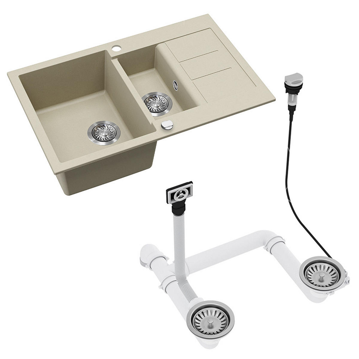 UMYVADLO Seattle Béžová - béžová, keramika (80/20/50cm) - Bergstroem