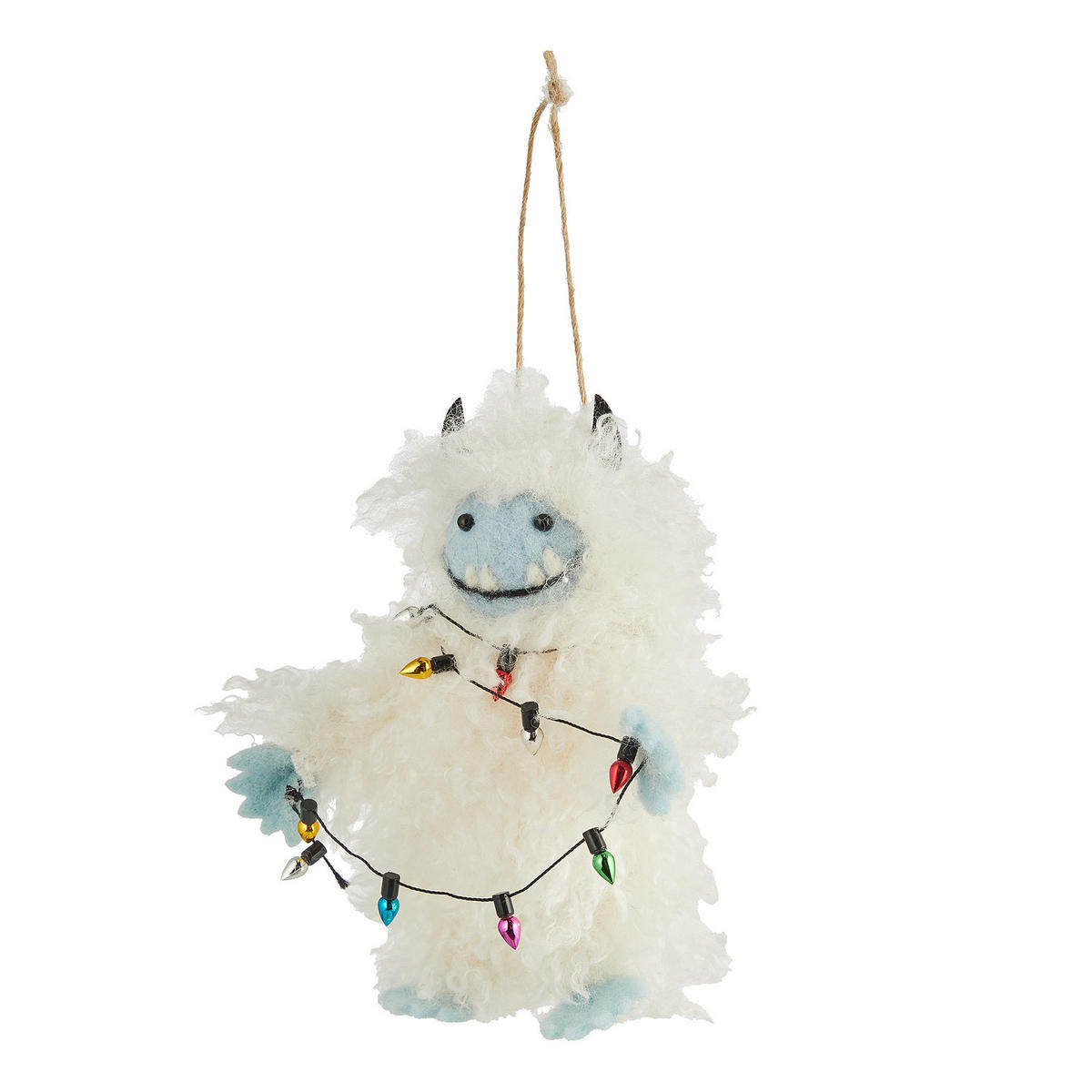 BAUMANHÄNGER Hang On Yeti Mit Lichtern - Weiß, Textil (6/14/8cm) - Butlers