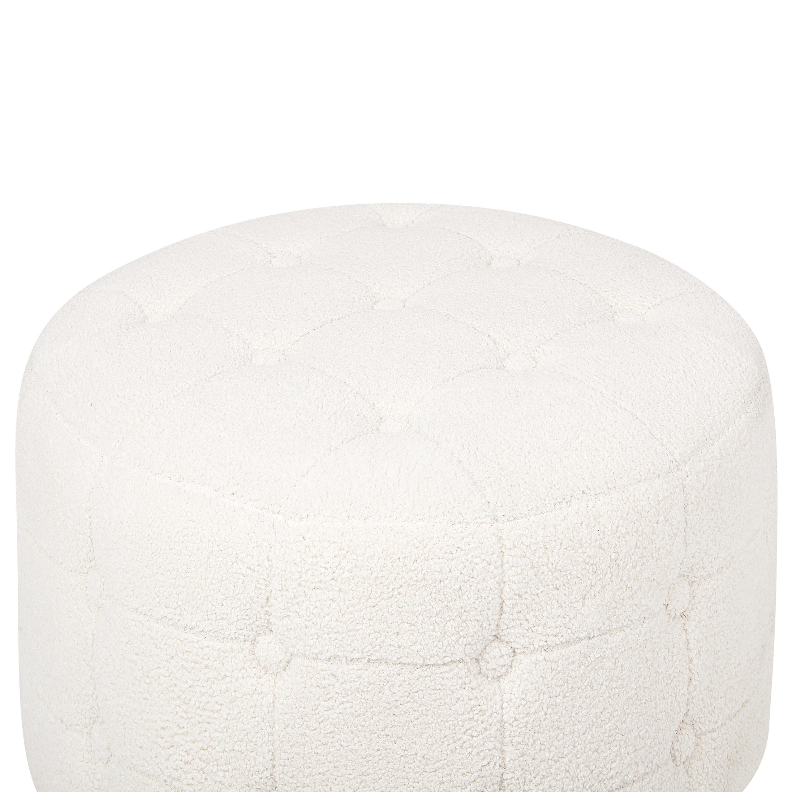 POUF Tampa 55/55/30 cm - Weiß, Textil (55/30/55cm) - Beliani