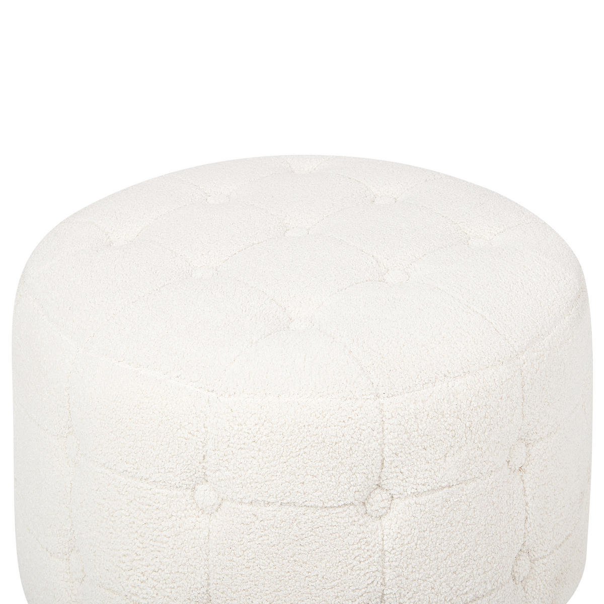 POUF Tampa 55/55/30 cm - Weiß, Textil (55/30/55cm) - Beliani