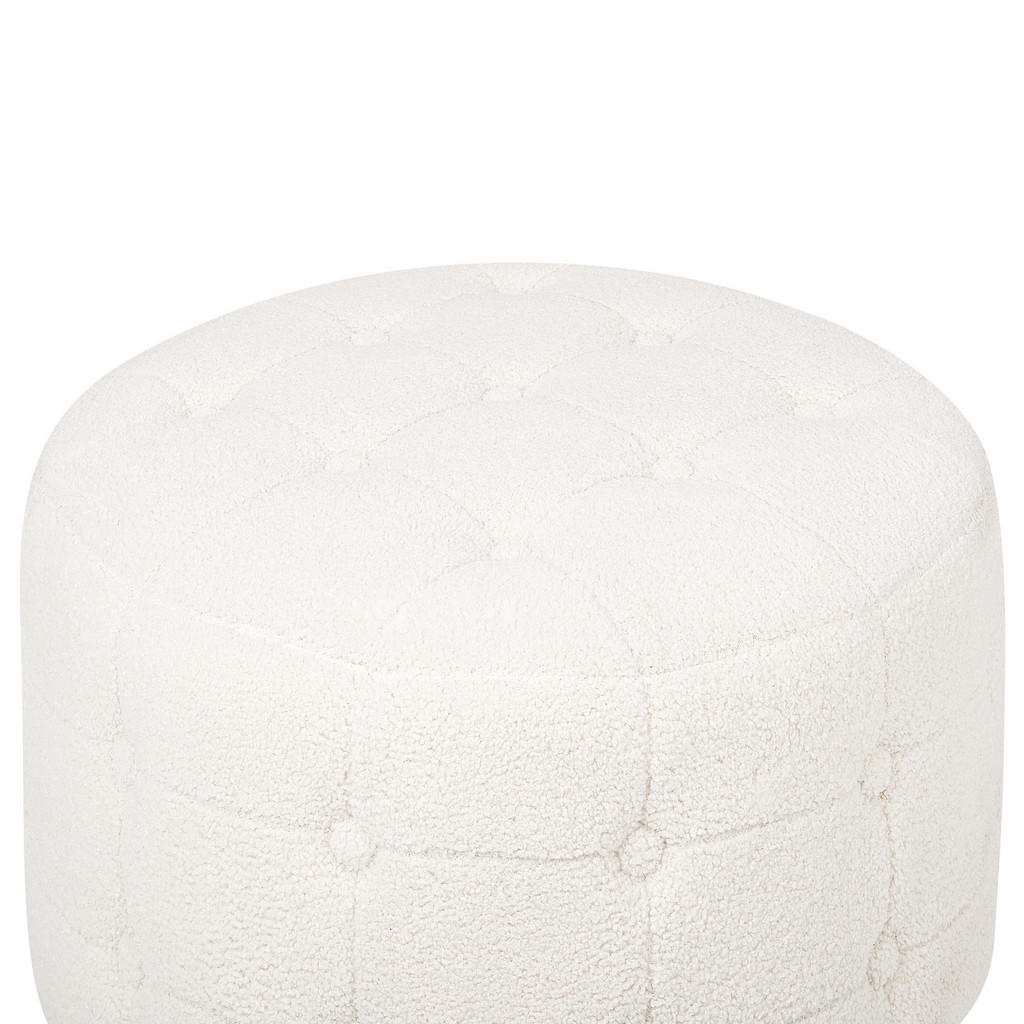 Thumbnail - Beliani Pouf, Weiß, Textil, 1-Sitzer, Rund, 55x30x55 cm, Wohnzimmer, Hocker, Poufs