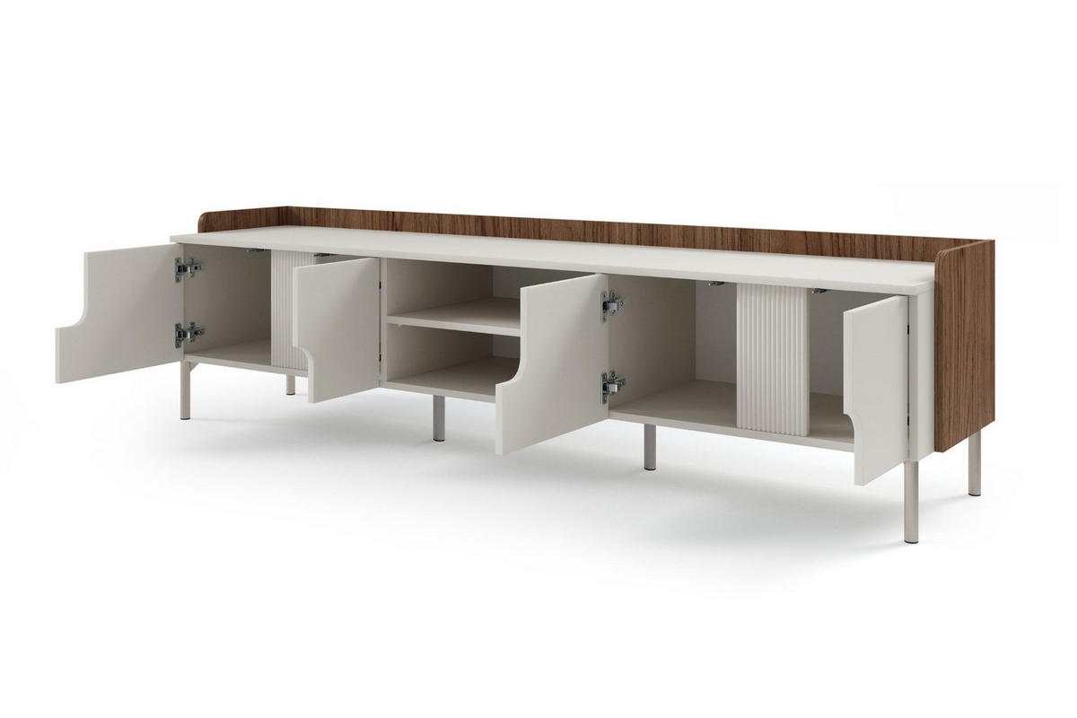 TV-LOWBOARD PAURO 09 200/51/42 cm in Walnuss Alba / Kaschmir - Kaschmir/Walnussfarben, Holzwerkstoff (200/51/42cm) - Deine Möbel 24