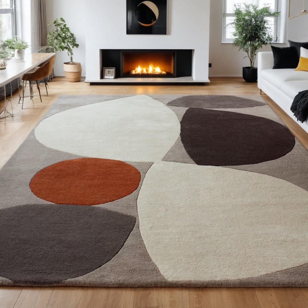 TEPPICH Wolle handgetuftet abstrakt Mid-Century ELAN-Mouzon, Silbergrau 200x290 cm - Silberfarben, Textil (200/290cm) - KADIMA DESIGN