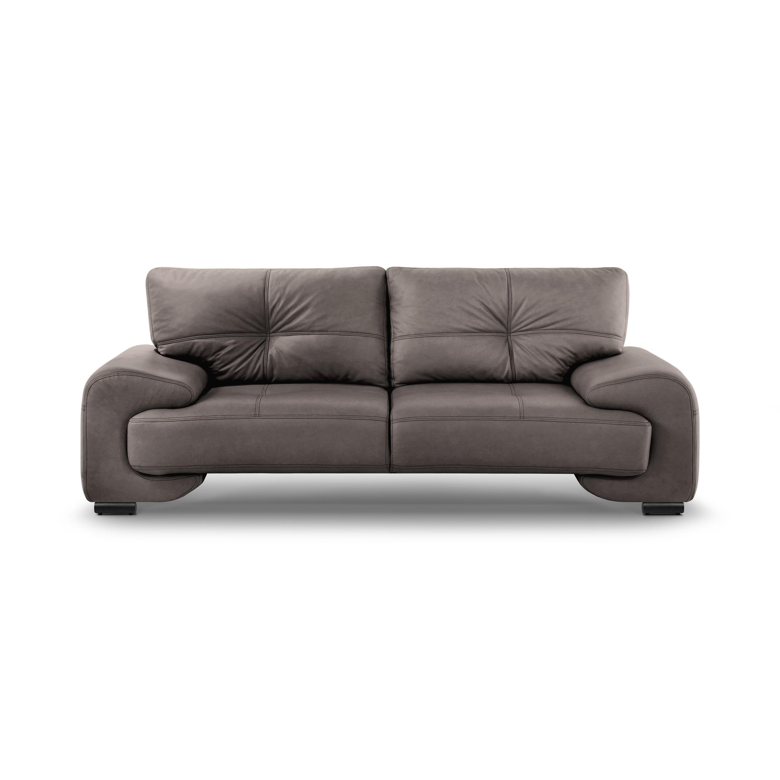 Thumbnail - Beautysofa 3-Sitzer, Hellbraun, Leder, 225x88x98 cm, Wohnzimmer, Sofas & Couches, Sofas, 3-Sitzer Sofas
