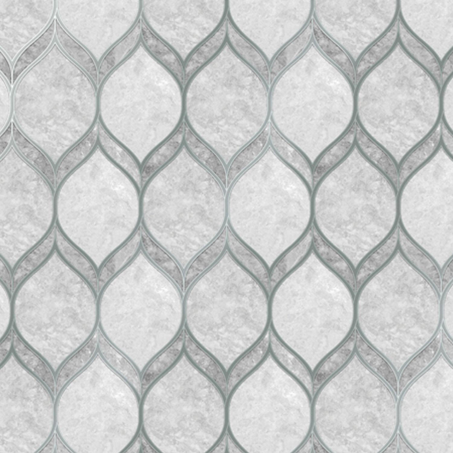 FOTOTAPETE grafische Linien 424 x 280 cm - Silberfarben, Papier (424/280cm) - Sanders & Sanders