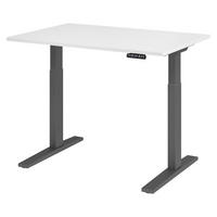 SCHREIBTISCH elektrisch XMKA 80/120/74 cm in Weiß/Graphitfarben - Graphitfarben/Weiß, Holzwerkstoff (80/120/74cm) - bümö