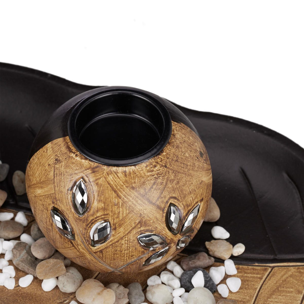 TEELICHTHALTER Set - Hellbraun, Naturmaterialen/Holzwerkstoff (8.5cm) - Relaxdays