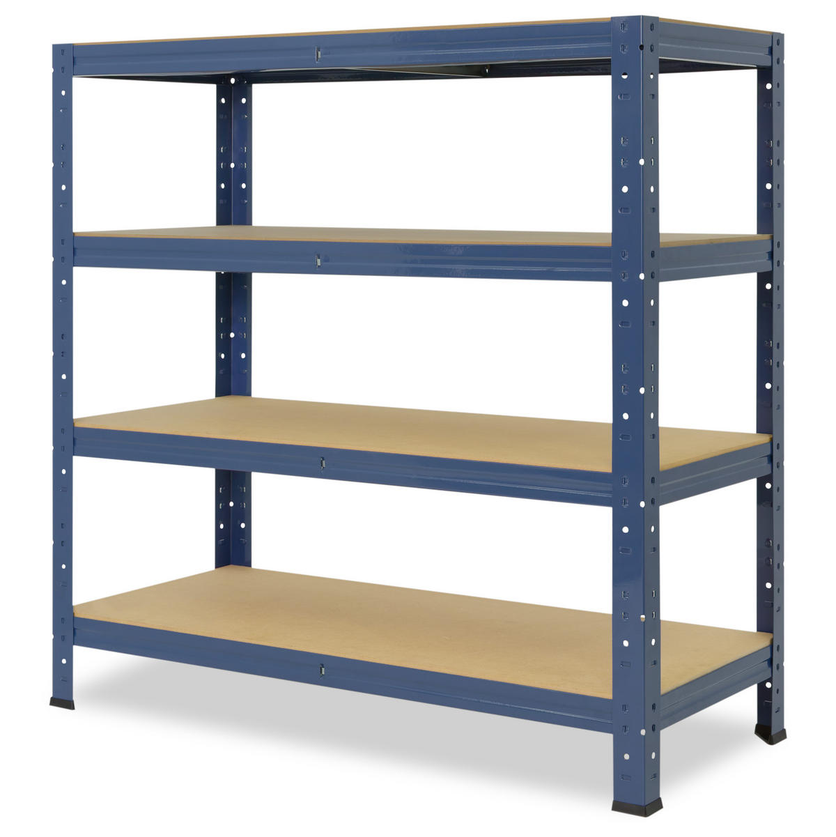 SCHWERLASTREGAL HOME 100x80x30 cm in blau mit 4 Böden und 175 kg Traglast pro Boden - Blau, Metall (80/100/30cm) - shelfplaza