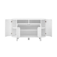 SIDEBOARD 120/38/77 cm aus MDF mit Rundbogenfach und verstellbaren Füßen Weiß - Weiß, Holzwerkstoff (120/77/38cm) - Modenvie