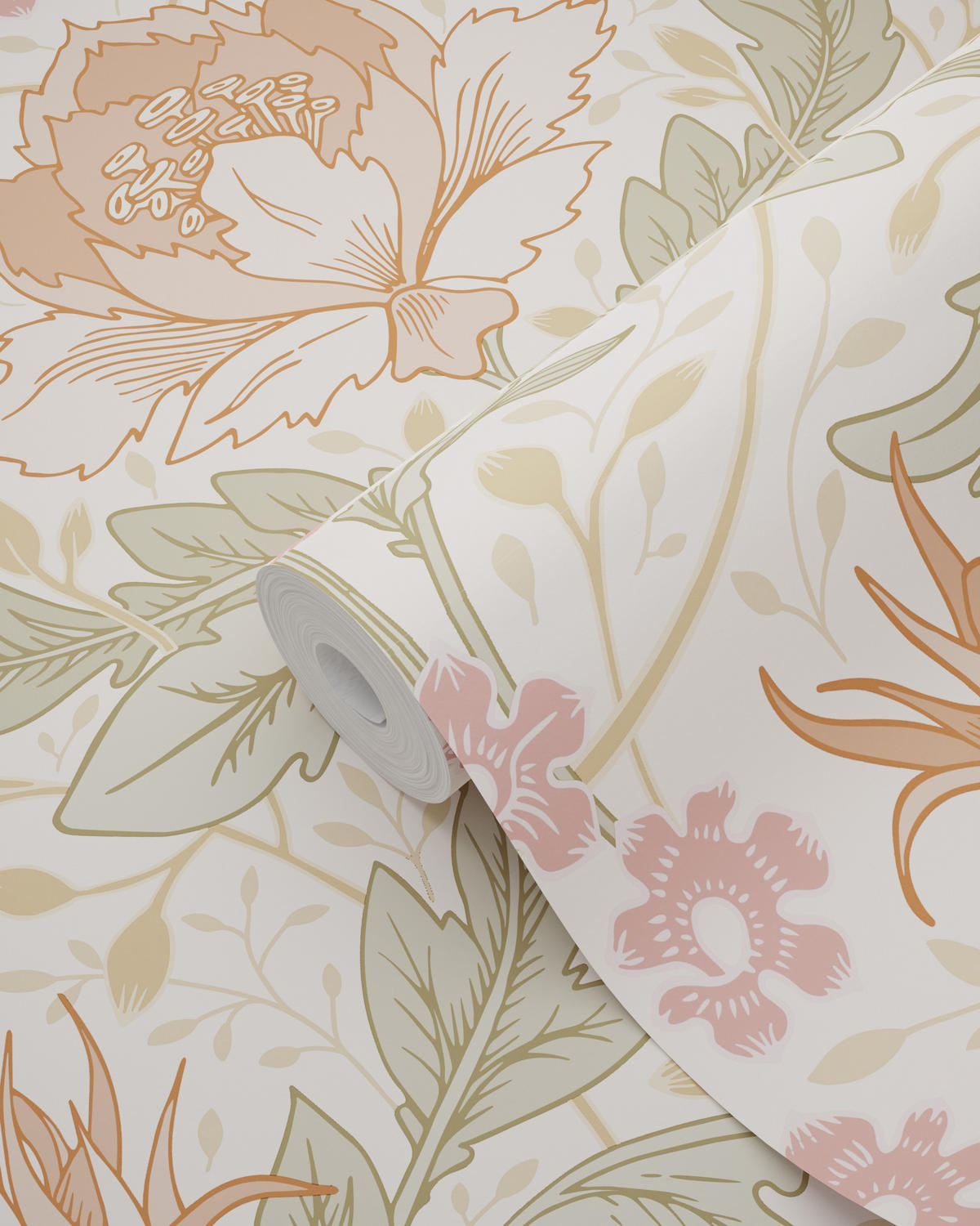 TAPETE Blumenmuster im Jugendstil 50 x 900 cm - Beige, Papier (50/900cm) - ESTAhome