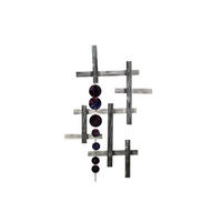 WANDDEKO Silber 70/109 cm - Silberfarben/Schwarz, Metall (2.4/109/6cm) - KUNSTLOFT