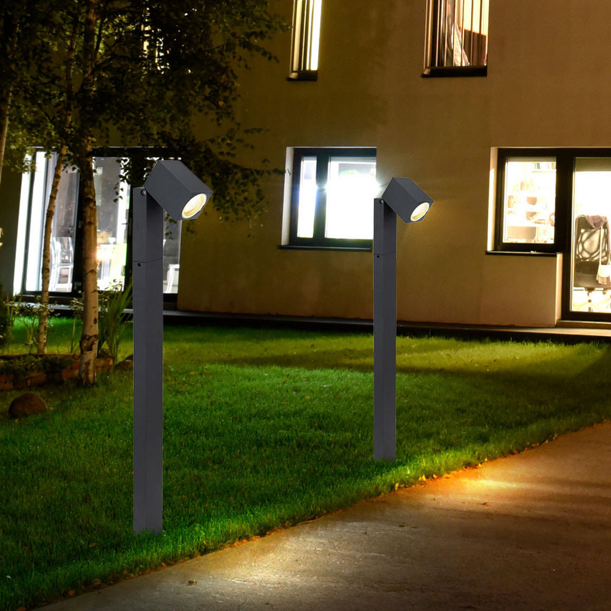 STEHLEUCHTE Aluminium Anthrazit - Anthrazit, Metall (11.5/7.2/80cm)