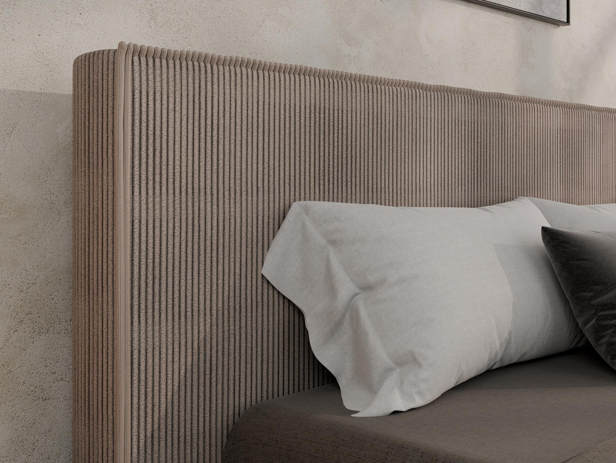 POLSTERBETT SANA180x200cm Elegantes Polsterbett für modernen Wohnstil , Federkernmatratze ELDAR (18cm), cappuccino - Cappuccino, Holz (180/200cm) - Panda Möbel