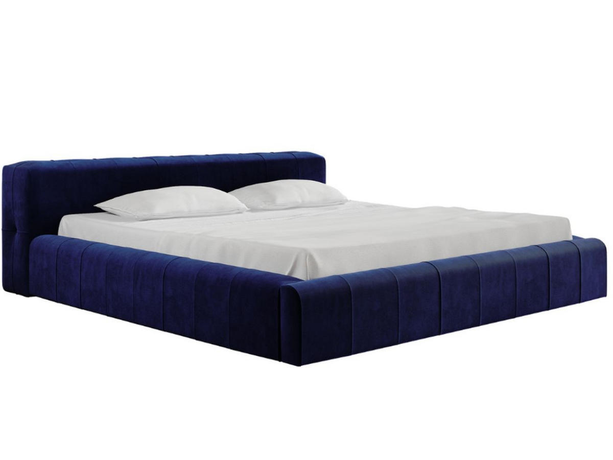 POLSTERBETT Lipari 140x200 Blau - Blau/Naturfarben, Holz/Textil (140/200cm) - Graingold