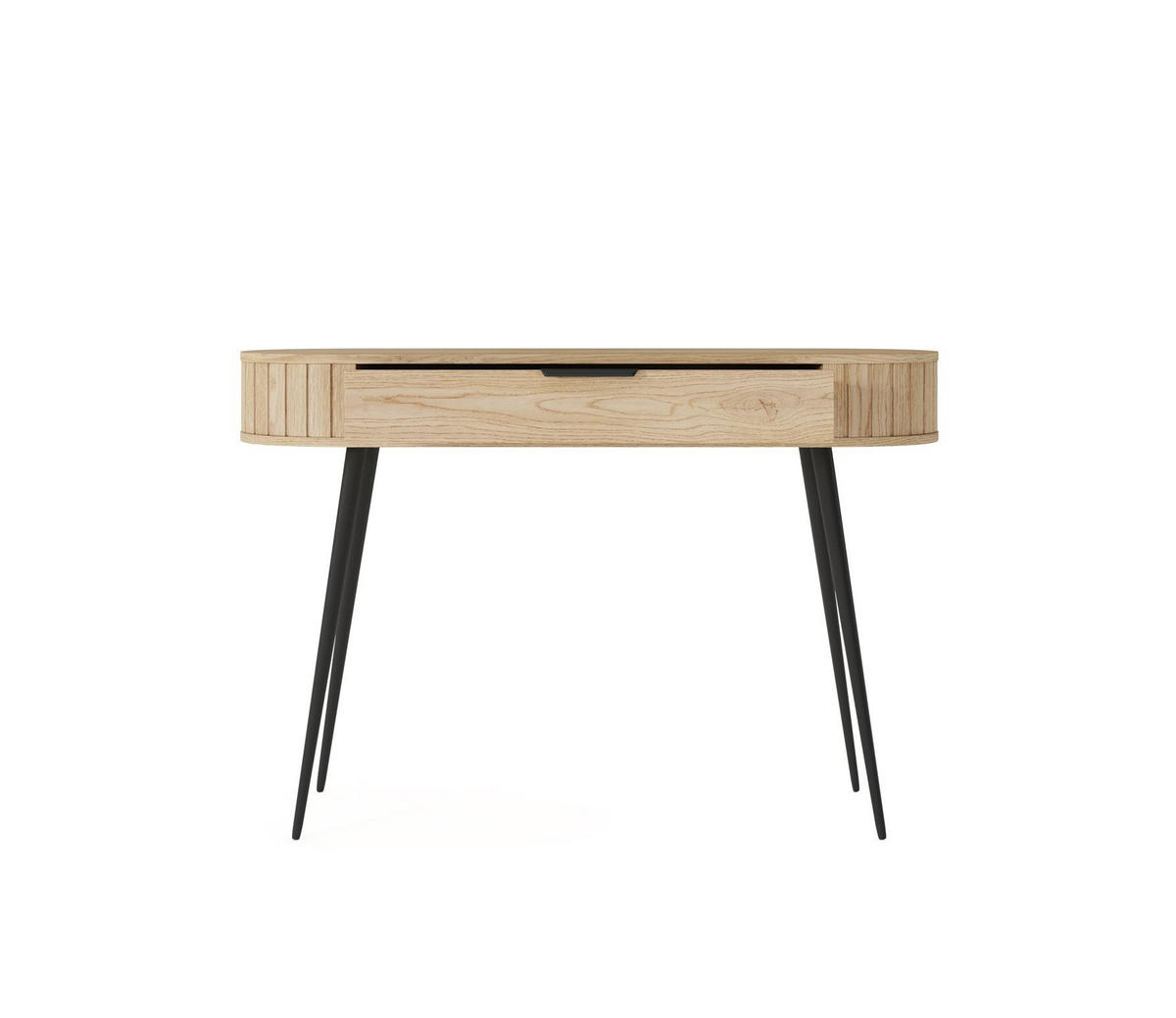 SCHMINKTISCH Rivo Eiche Cremona, mit geräumiger Schublade und Hochbeine - Eichefarben/Schwarz, Holzwerkstoff/Metall (40/120/80cm) - Bettso