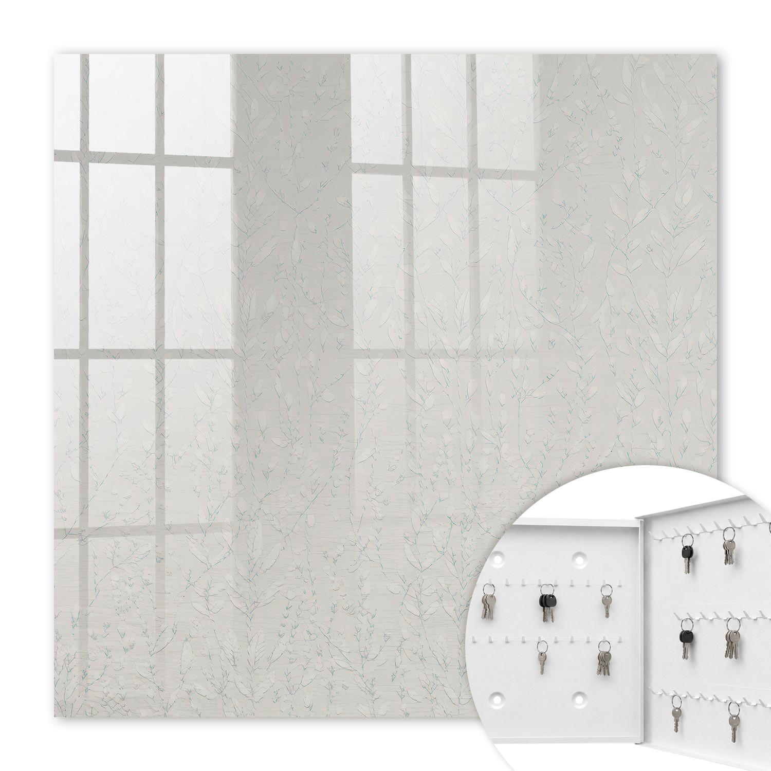 SCHLÜSSELBOX Weiß 30x30 cm – Türöffnung nach rechts - Natürliche Eleganz - Beige, Metall (30/30/5cm) - TULUP