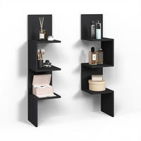 ECKREGAL Vesuvio Schwarz 28 x 116.4 cm 2er Set - Schwarz, Holzwerkstoff (28/116.4/28cm) - Livinity®