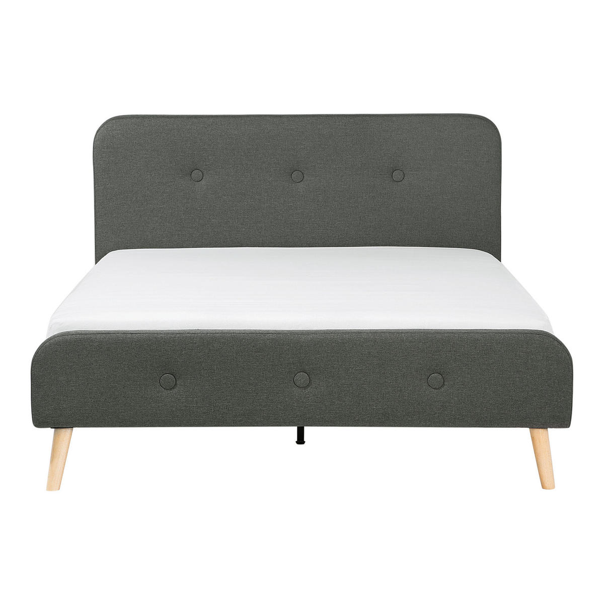 POLSTERBETT mit Lattenrost 140x200 cm Grau Rennes - Dunkelgrau, Textil (140/200cm) - Beliani