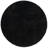 SUPER SOFT KINDER HOCHFLOR TEPPICH SILKY KIDS RUND - Schwarz, Textil (160/160cm) - Pergamon