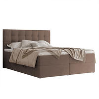 BOXBETT GRAND 180/200 cm, in Hellbraun, mit Matratze und Topper - Hellbraun, Holzwerkstoff/Textil (180/200cm) - Idohome