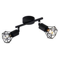 LED DECKENLEUCHTE Käfigstrahler Schwarz - Schwarz, Metall (22/8/18cm) - Globo Lighting