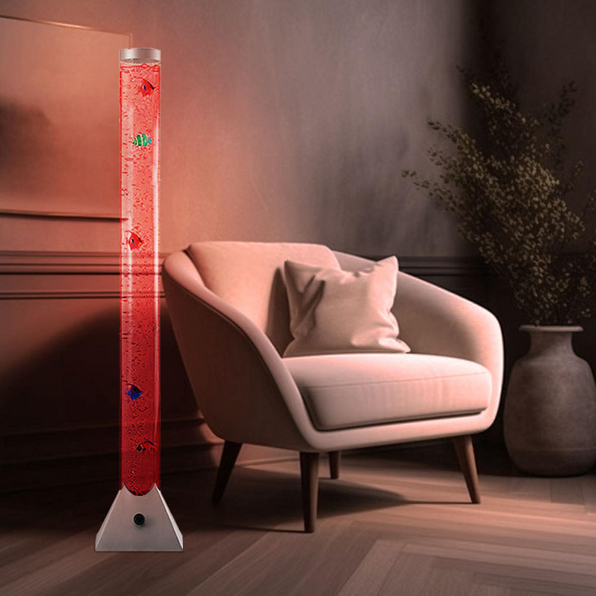 LED STEHLEUCHTE Wassersäule klar - Klar, Kunststoff (19/19/90cm) - Globo Lighting