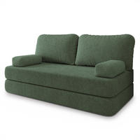 POHOVKA z pěny NIKSI s funkcí spaní Buklé látka Zelená - zelená barva, textil (170/86/80cm) - MASSENO