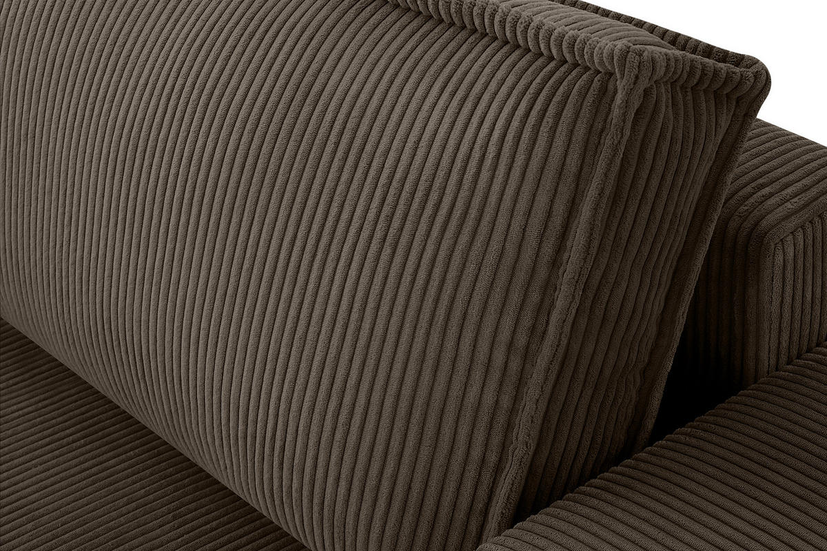 SCHLAFSOFA NAPI in Pet Friendly Cord-Stoff, braun - Schwarz/Braun, Textil (228/89/101cm) - KONSIMO®