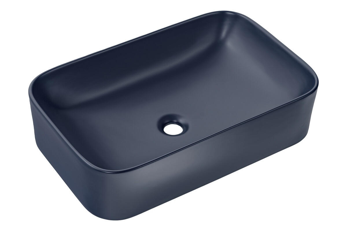 AUFSATZWASCHBECKEN 61 cm - KAMA BM296 - Marineblau/Matt - Blau, Keramik (61/15/38cm)