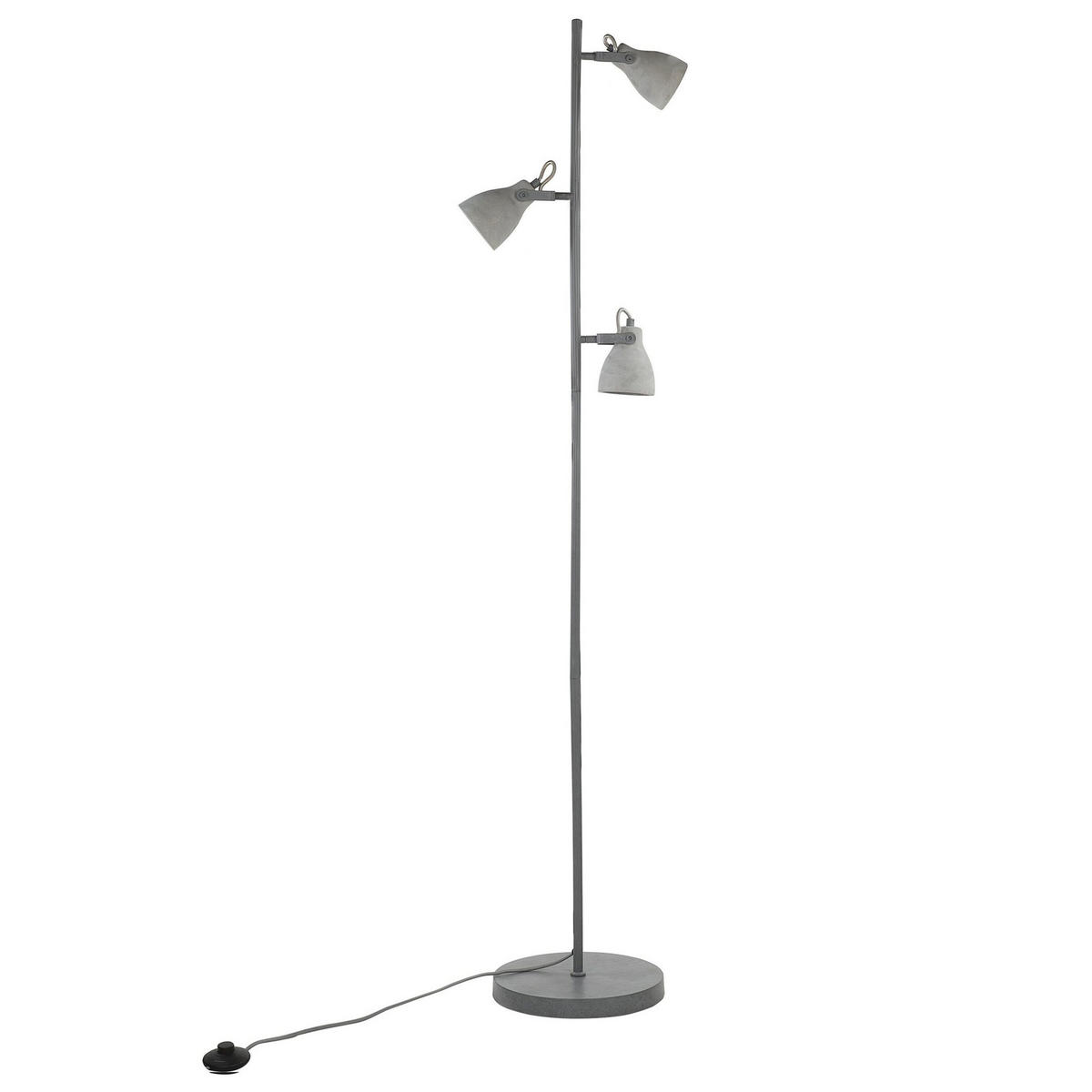 STEHLAMPE Mistago 28/28/163 cm - Grau, Metall (28/28/163cm) - Beliani