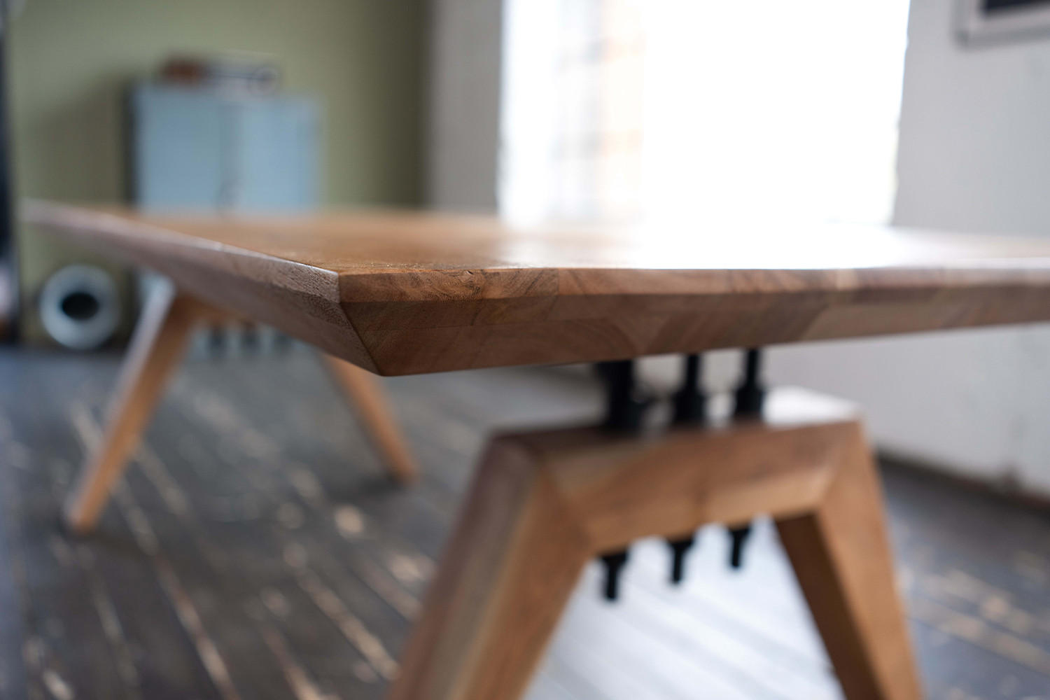 ESSTISCH MIT SCHWEIZER KANTE WOODY Braun Akazie - Schwarz/Braun, Akazienholz/Holz (300/100/78cm) - KAWOLA