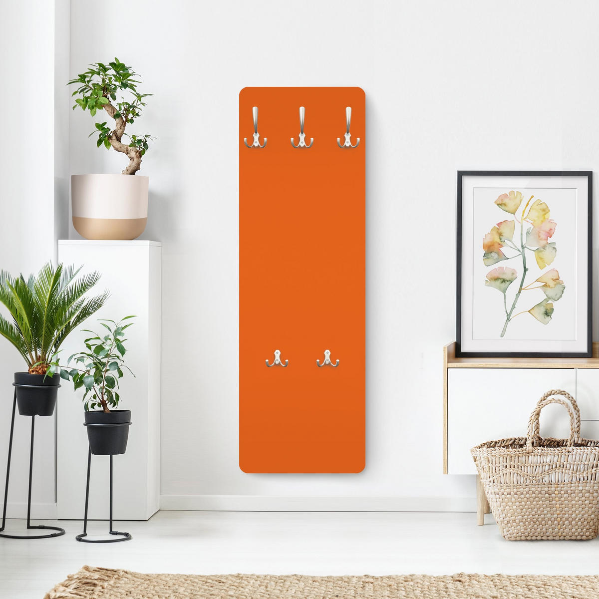 WANDGARDEROBE - Mohn 34/105 cm - Orange, Holzwerkstoff (34/105/1.6cm) - Bilderwelten