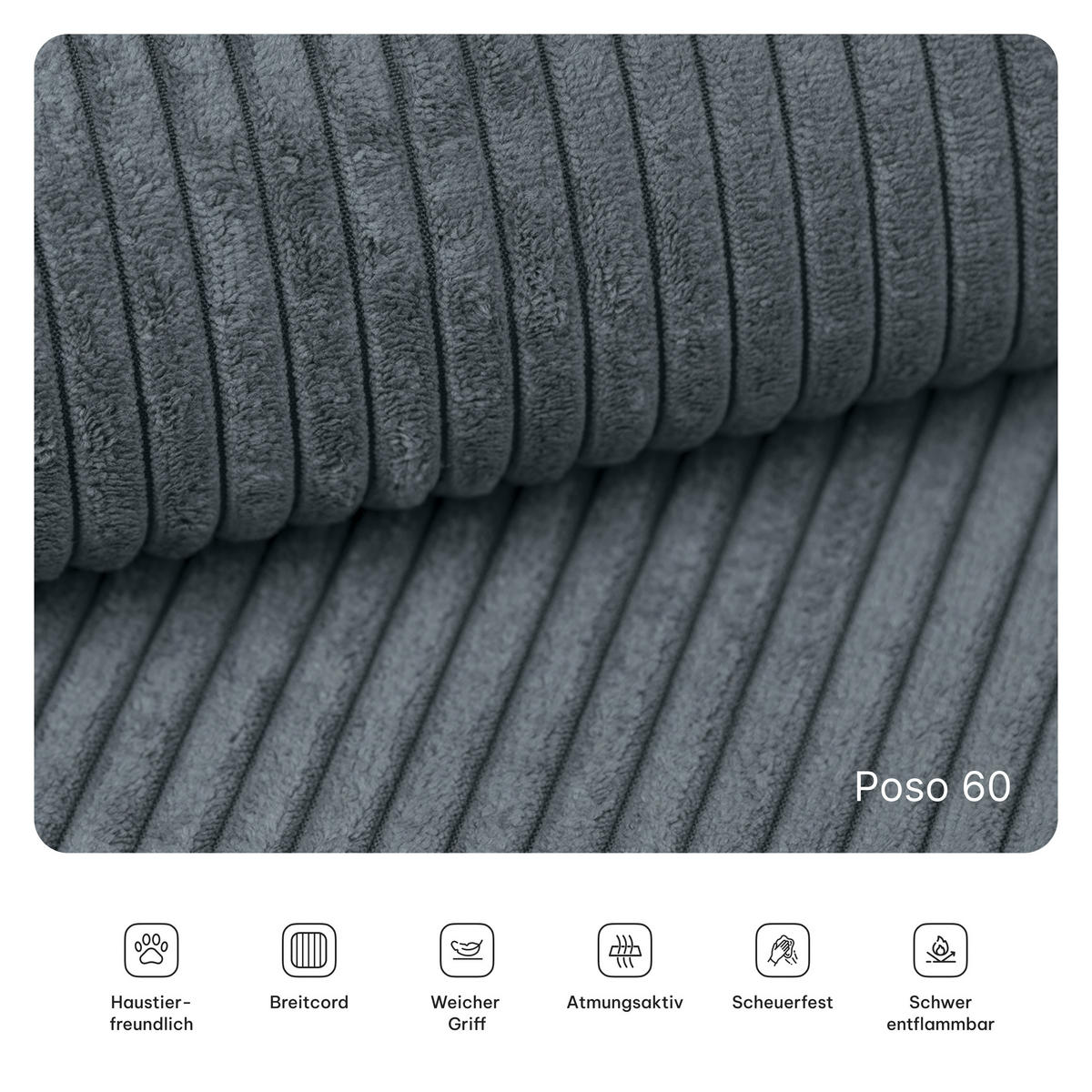 ECKSOFA ANKO modulares Boneless Sofa mit Schlaffunktion Grau Kordstoff - Grau, Textil (270/160cm) - MASSENO
