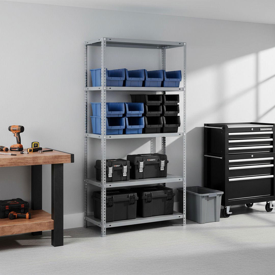 SCHRAUBREGAL PANDA TALL | HxBxT 200x100x30cm | 5 Fachböden | Fachlast 75kg | Grau - Grau, Metall (100/200/30cm) - PROREGAL