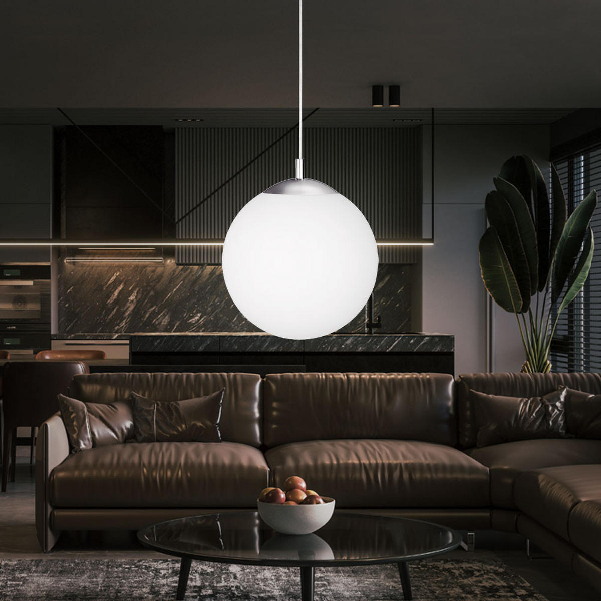 PENDELLEUCHTE Metall Glas Weiß matt - Weiß, Glas (25/25/180cm) - Globo Lighting