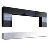 WOHNWAND Kossana 1 Modern Schwarz, Weiß 300/154/43 cm Stilvoll - Schwarz/Weiß, Holzwerkstoff/Kunststoff (300/154/43cm) - AX Living