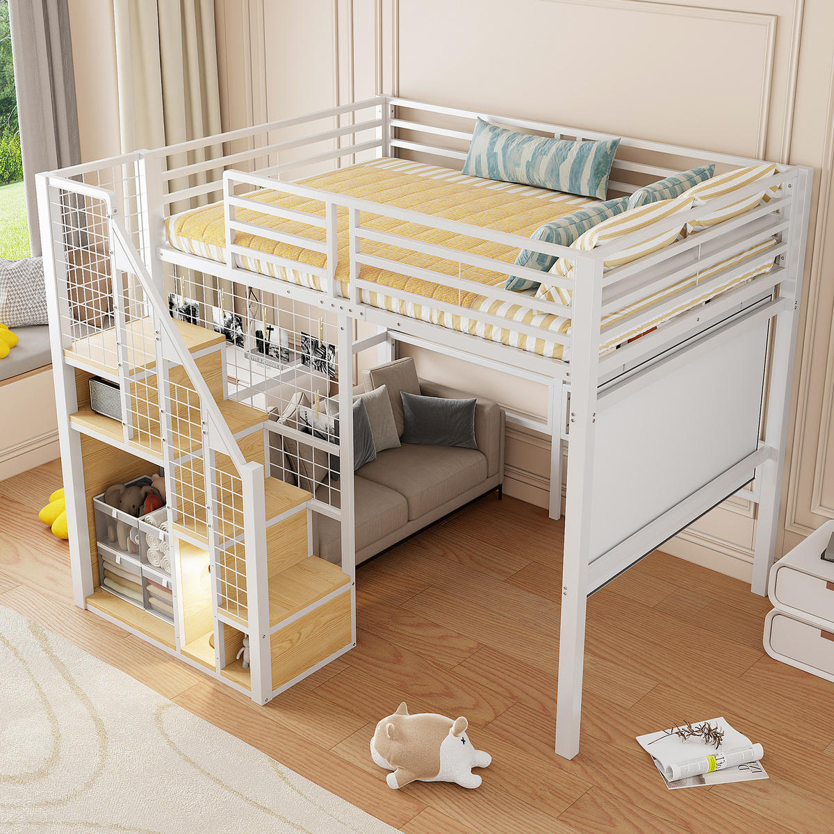 HOCHBETT Eisen 140/200 cm Weiß - Weiß, Metall - Raumix