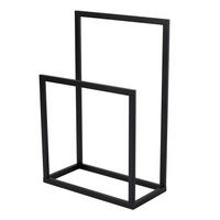 HANDTUCHHALTER mit 2 ebenen aus metall 25/60/90 cm - Schwarz, Metall (60/90/25cm) - Calicosy