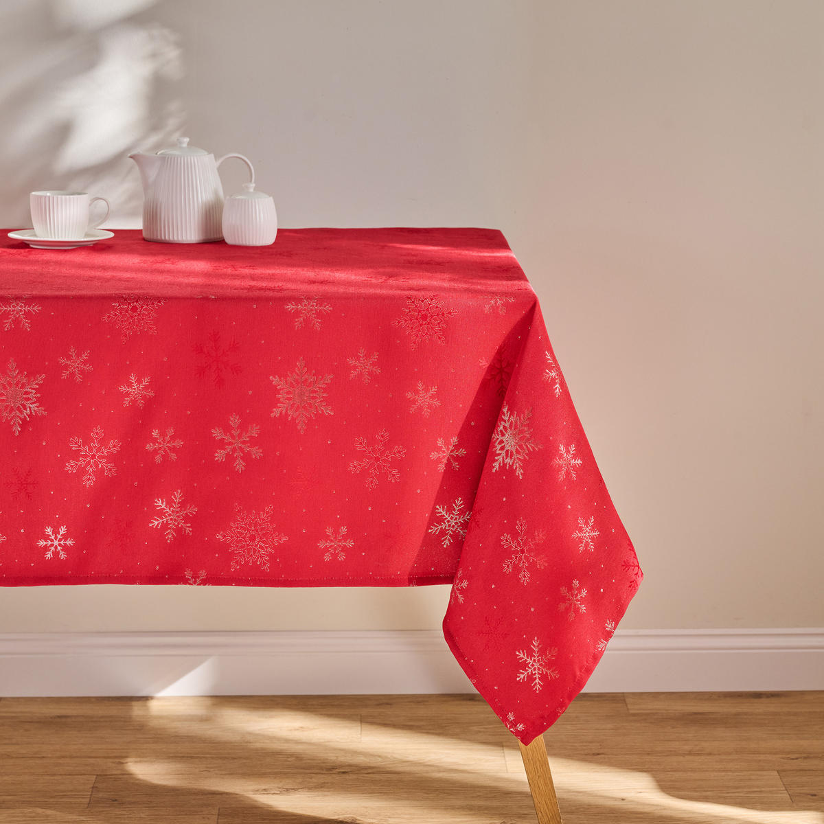 TISCHDECKE Preciosita 150 x 300cm, Rot, Dekorative Tischdeko Weihnacheten, Weihnachtsdeko, Christmas - Rot, Textil (300/150/1cm) - home&you