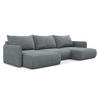 WOHNLANDSCHAFT Chenille Stoff Blau - Blau/Blaugrau, Kunststoff/Textil (290/86/148cm) - Makamii