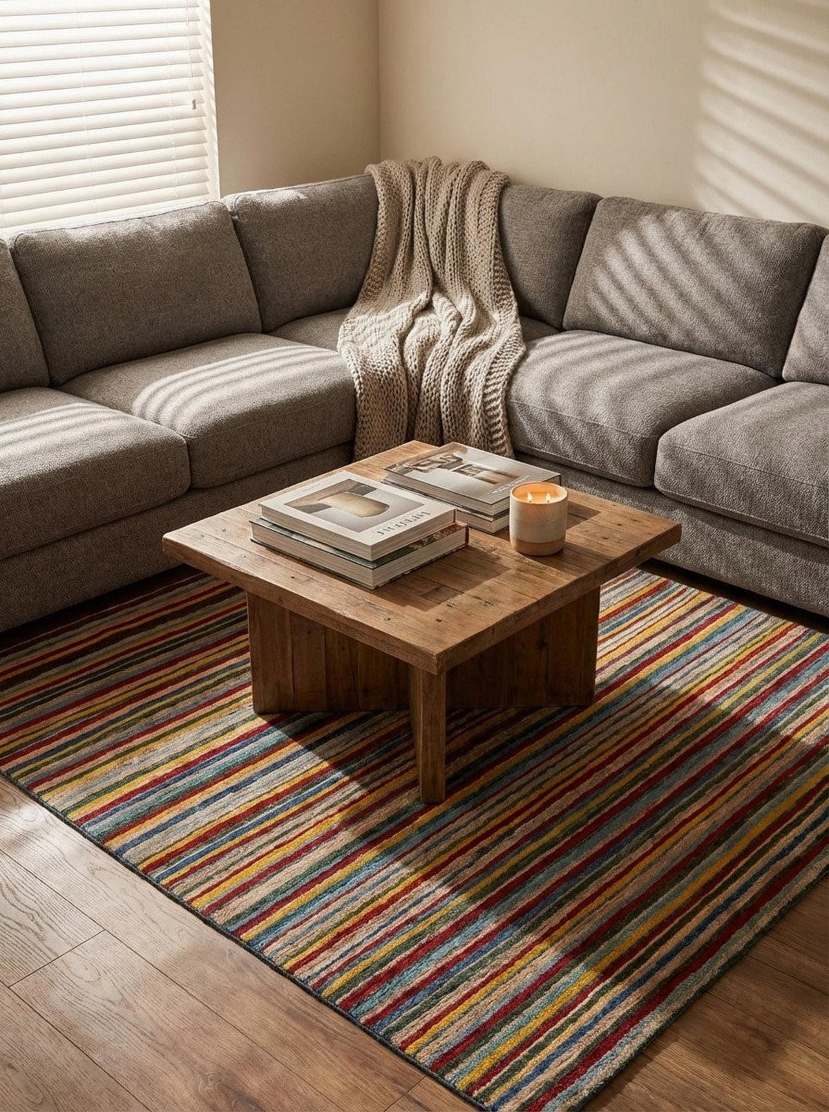 TEPPICH Rizbaf Mehrfarbig 150/150 cm Schurwolle - Multicolor, Textil (150/150cm) - Looma