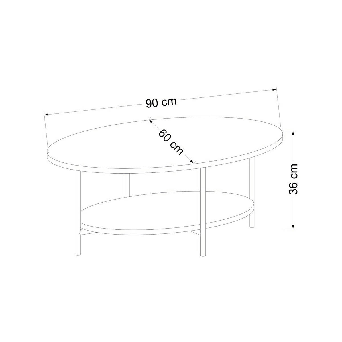 COUCHTISCH Fredericia 90/60/36 - Eichefarben, Holzwerkstoff (60/90/36cm) - [en.casa]