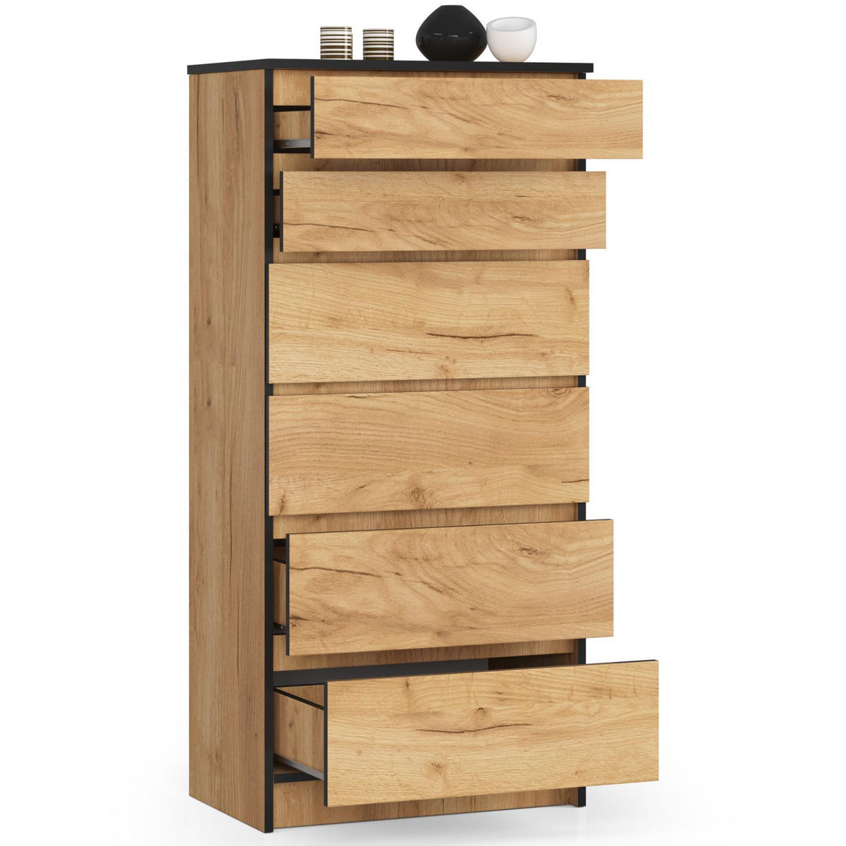 KOMMODE Eiche Craft 130/60/40 - Eiche Wotan, Holzwerkstoff (60/130/40cm) - RAUMHIRSCH FURNITURE
