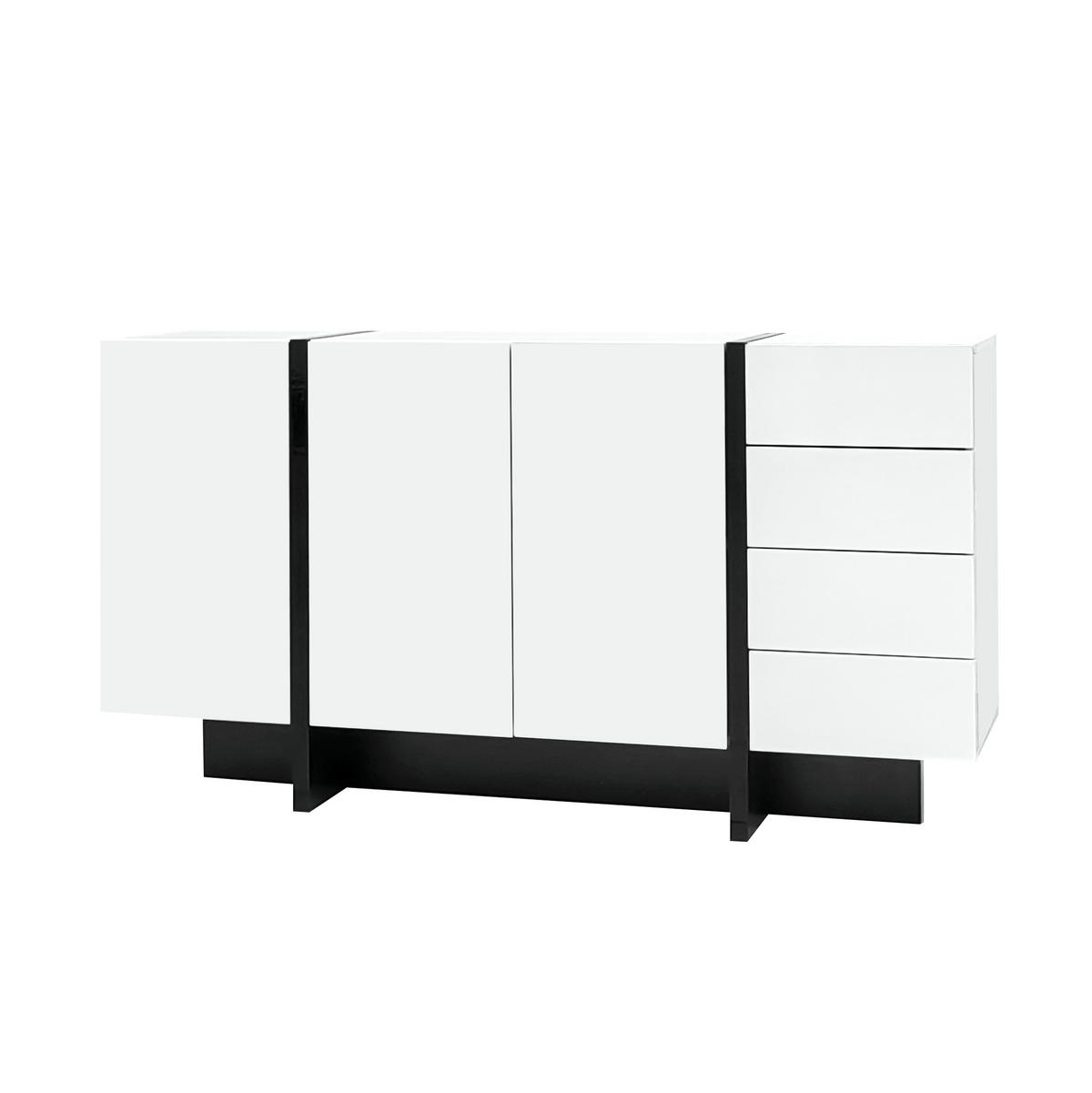 SIDEBOARD Weiß und Schwarz 150/40/80.5 cm - Weiß, Holzwerkstoff (150/80.5/40cm) - PANGIVO