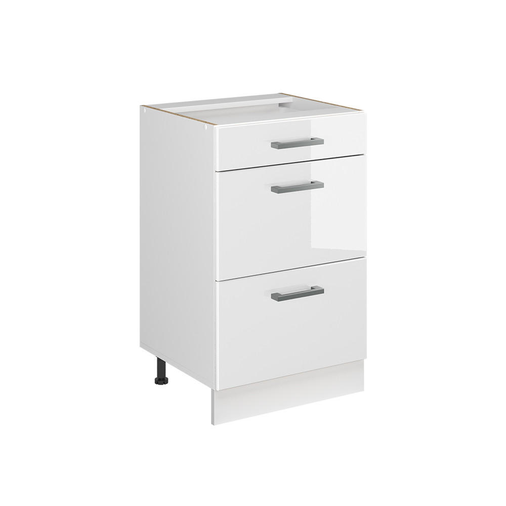 KÖKSUNDERSKÅP R-Line, Vit högblank/Vit, 50 cm utan bänkskiva Vit högglans, Vit 81.6/50/46 cm