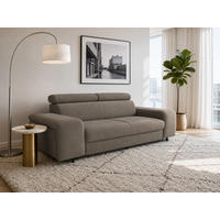 2,5-SITZER Vaasa Flachgewebe Grau klappb. Kopfstützen 198/100/81 cm - Grau, Kunststoff/Textil (198/81/70cm) - foamnova
